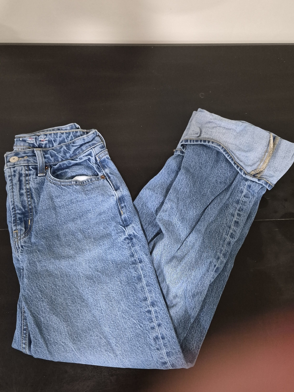 Old Navy Curvey OG Loose Bottom Fold High-Rise Jeans SIZE 0